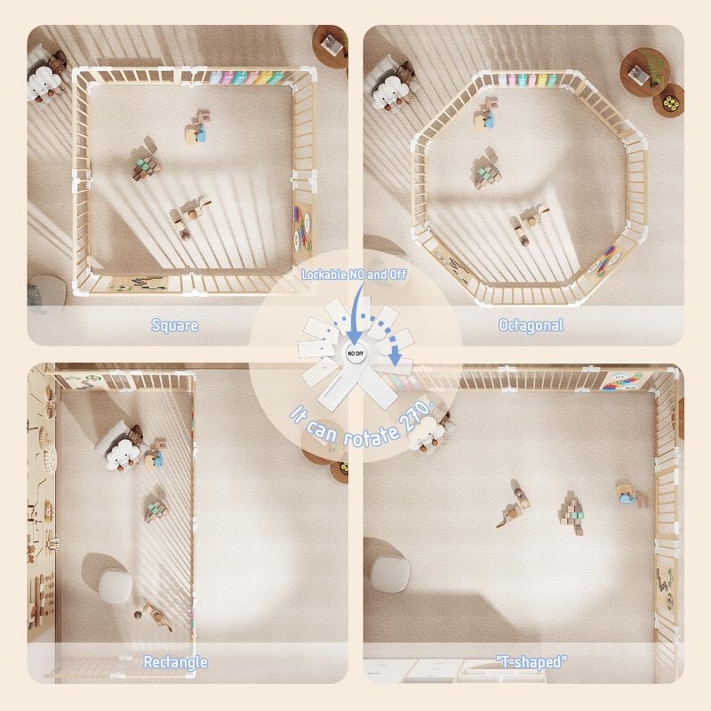 Toddler playing inside the YZNVCG playpen